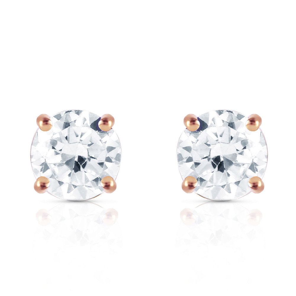 14K. GOLD STUD EARRINGS WITH 0.80 CT. H-I, SI-2 DIAMONDS (Rose Gold)